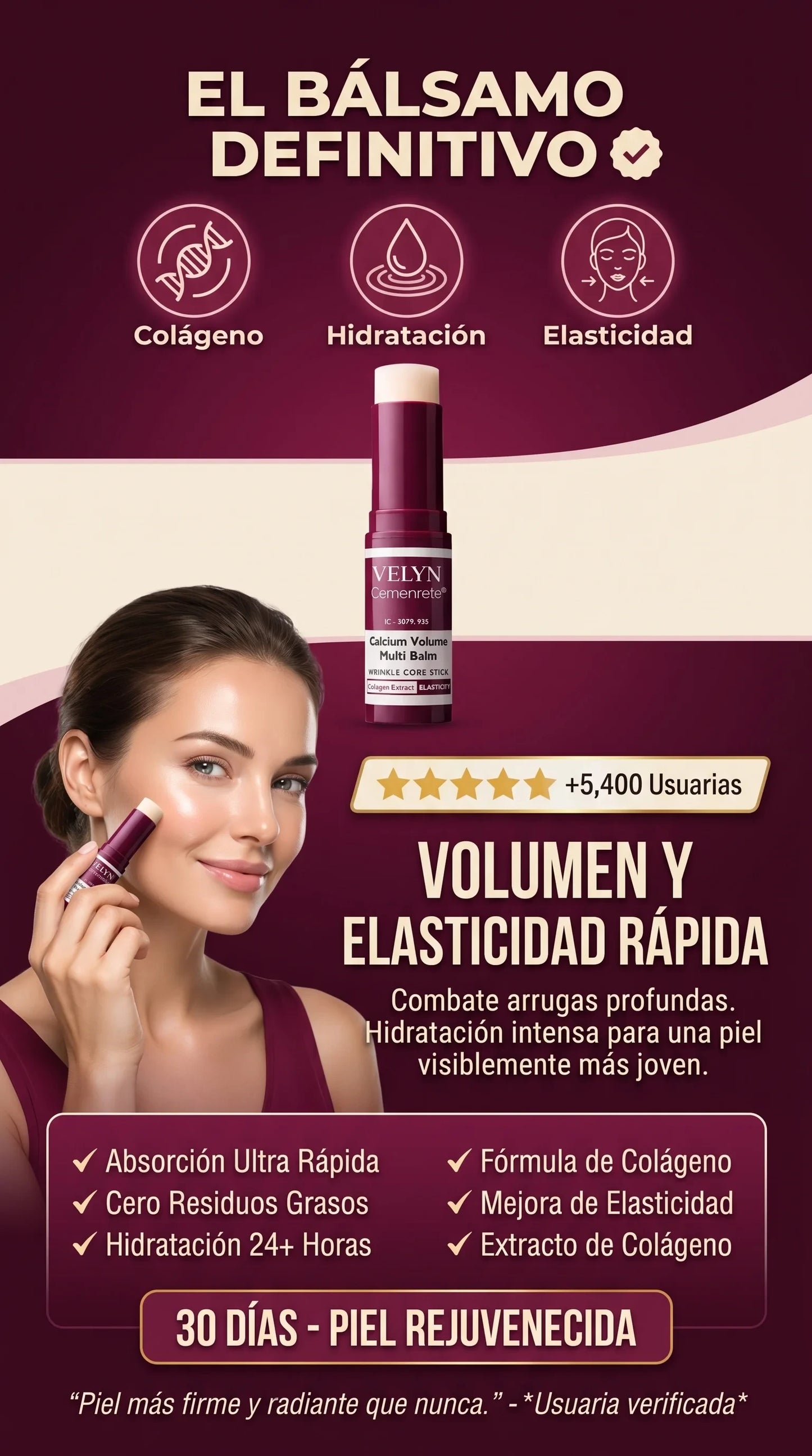 VELYN™ Oferta 2x1 Multi Balm Anti-Arrugas Viral + Efecto Lifting Instantáneo Tecnologia IA