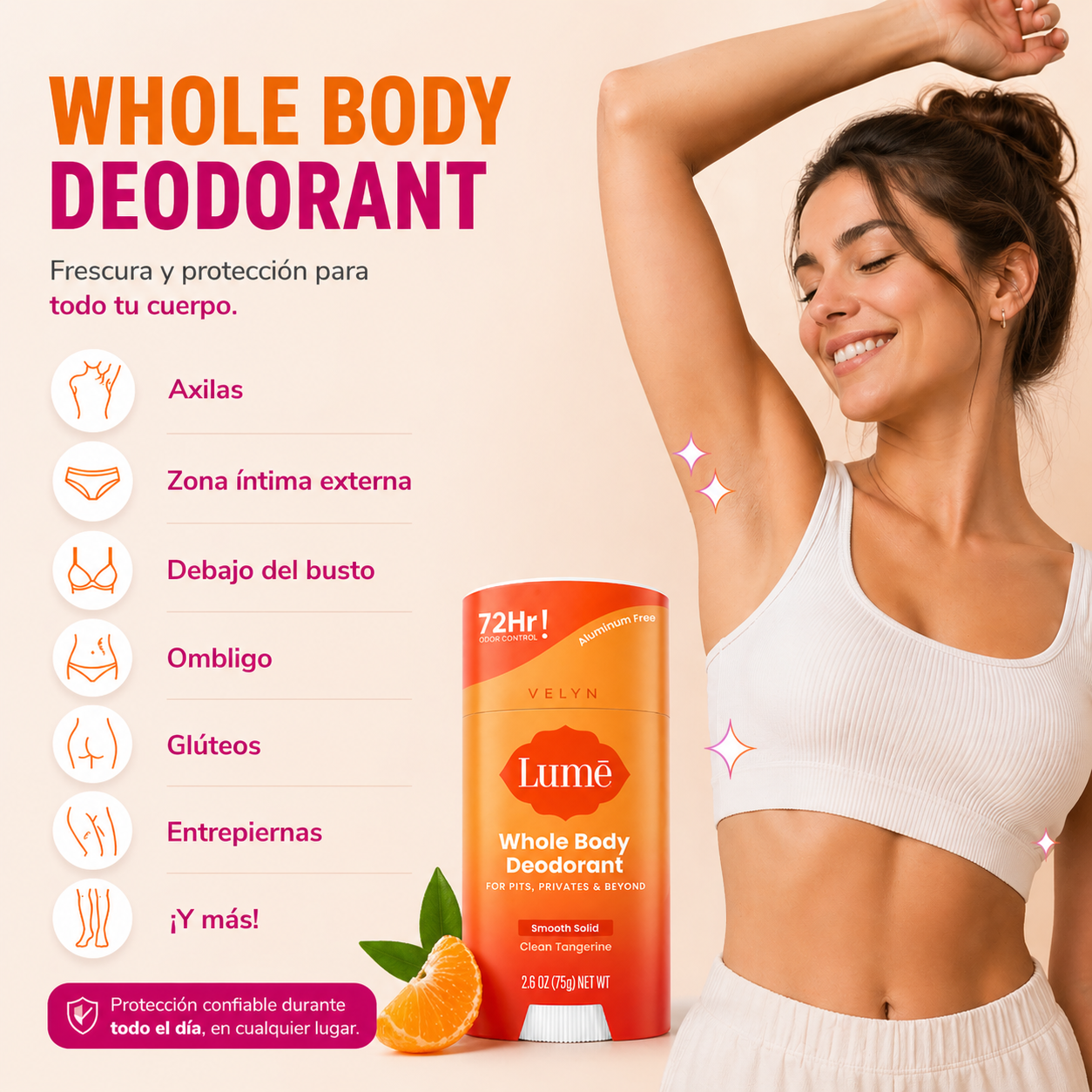 VELYN™ Lume Desodorante Corporal Total 72H | Cuidado Premium + Frescura Completa