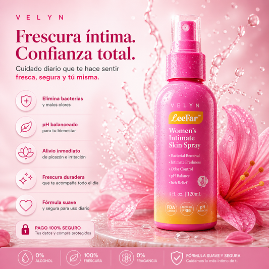 VELYN™ LeeFar Spray Íntimo 2x1 | Frescura + Equilibrio pH
