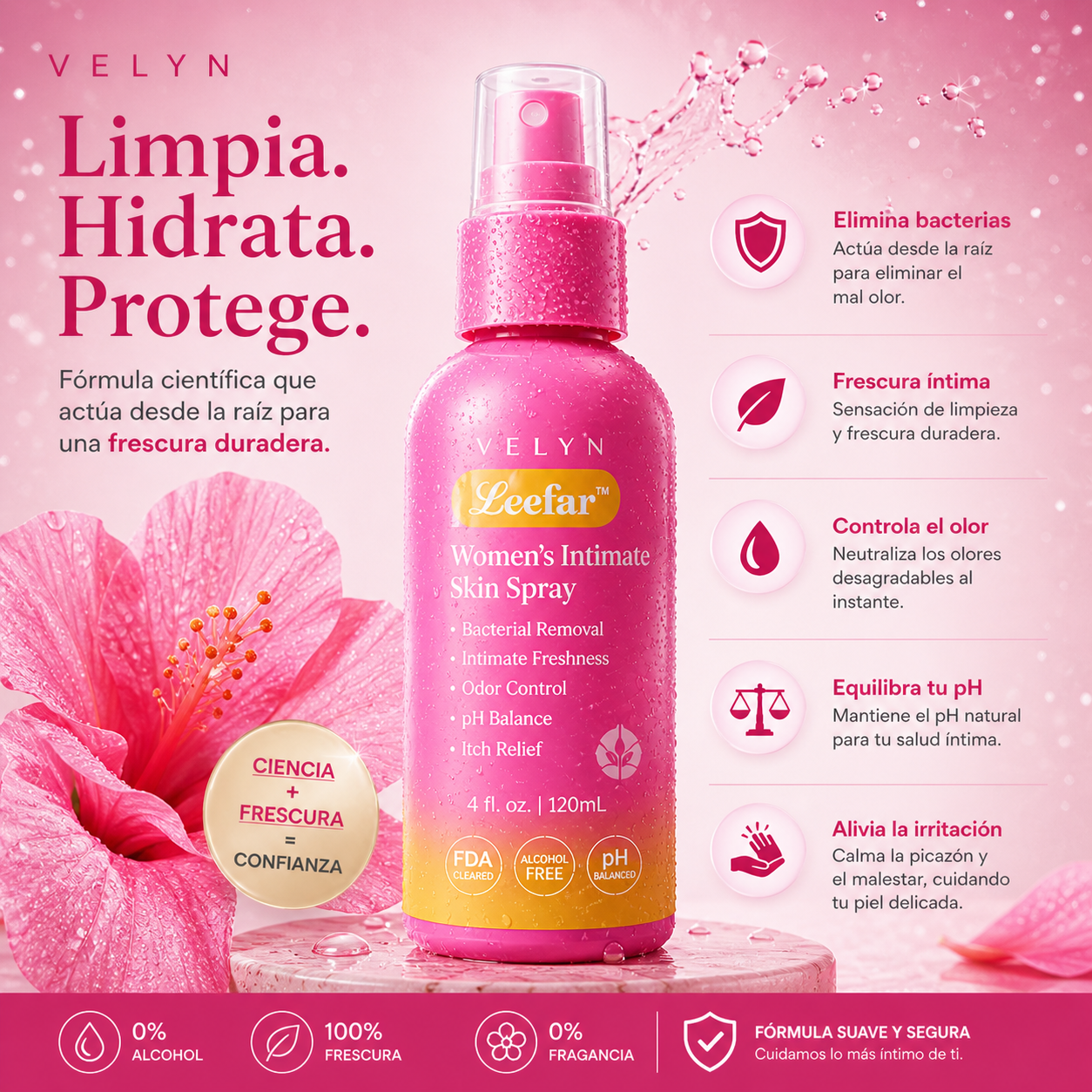 VELYN™ LeeFar Spray Íntimo 2x1 | Frescura + Equilibrio pH