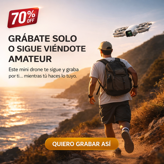 (70% Descuento) Mini Drone 4K Inteligente – Tu Camarógrafo Personal