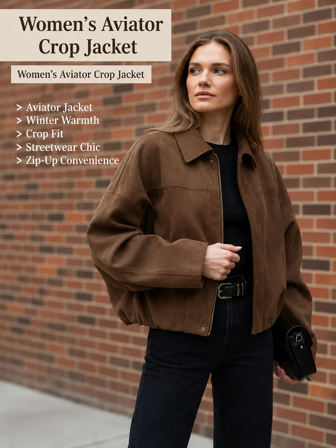 Genuine Leather Aviator Jacket | Designer Women's Shearling-Lined  Coat | Luxury Oversized Fit | Exclusive AW25 Collection