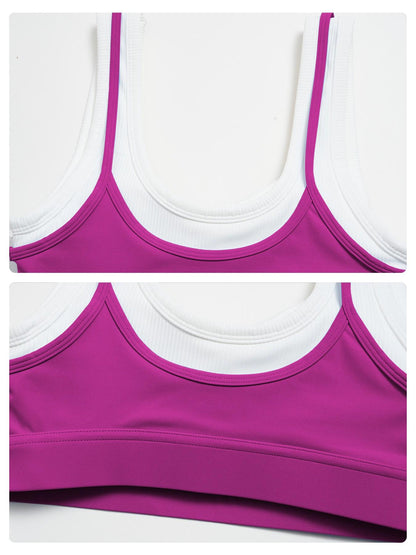 Luxury Two-Piece Colorblock Yoga Set | Premium High-Waisted Ribbed Sculpting Sportswear | Designer-Inspired Gym & Fitness Wear | High-Stretch Performance Collection