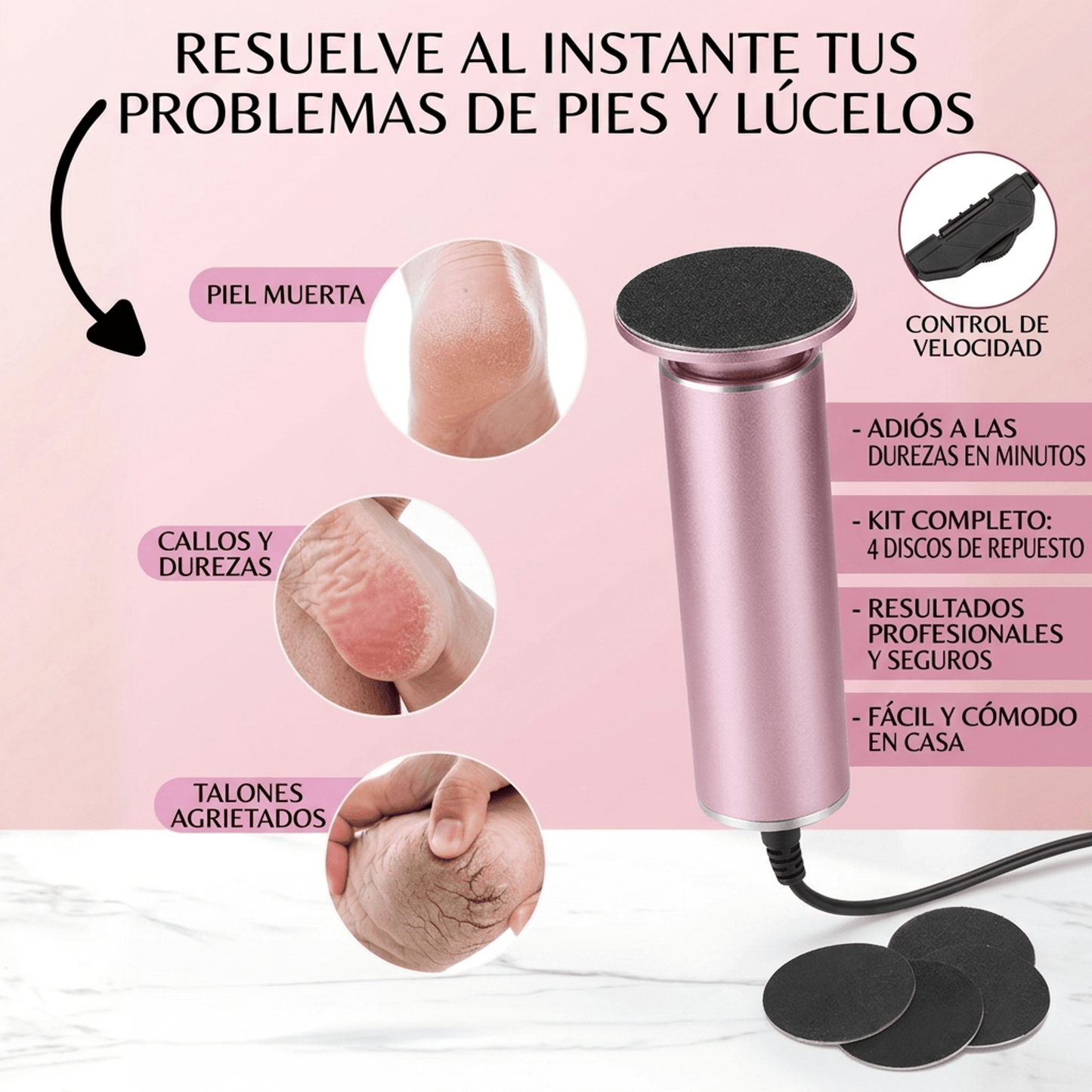 VELYN™ Removedor de Callos 2x1 | Pies Suaves + Eliminación de Durezas al Instante